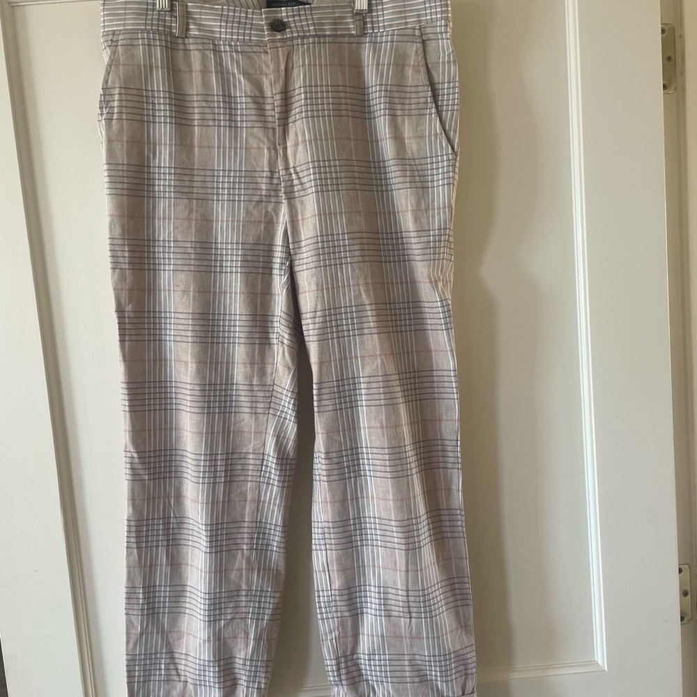 Banana Republic Gray Dress Pants Classic Plaid Design